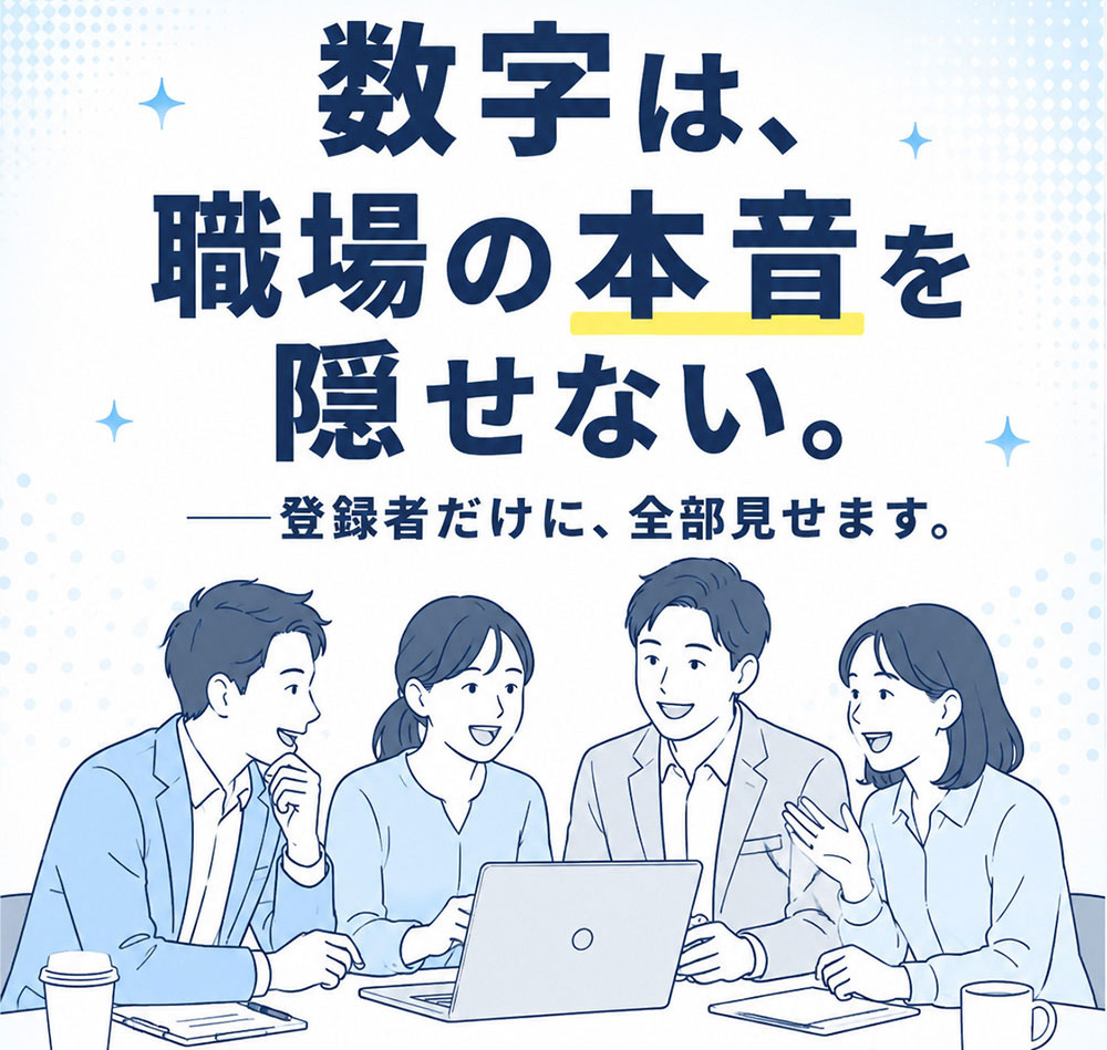 数字は、職場の本音を隠せない。 一登録者だけに、全部見せます。